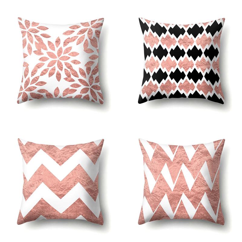 Polyester Pillow Case Automobile Decoration Home Printed Pillow Case Automobile Sofa Simple Waist Cushion Cover