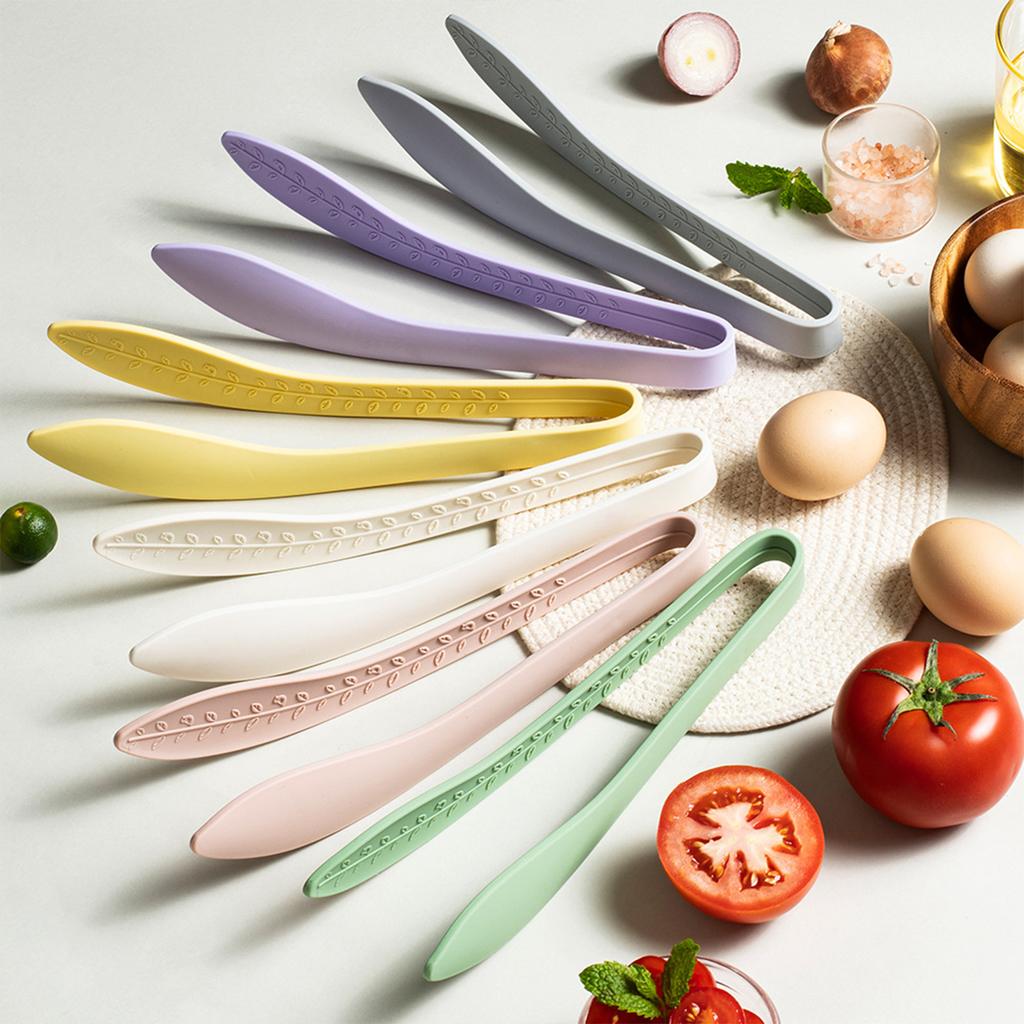 Leaf Silicone Food Tongs Non-Slip Heat Resistant for BBQ Steak Bread Kitchen Cooking