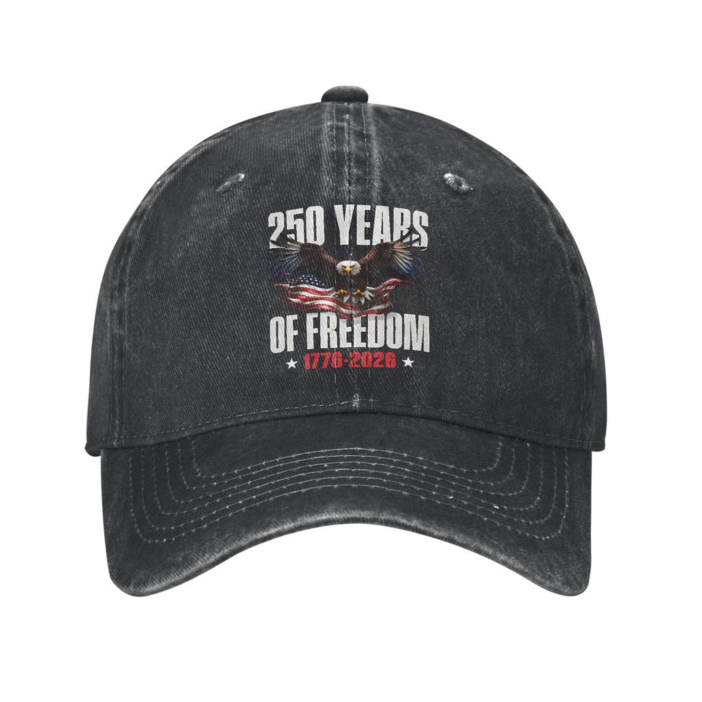 USA Th Anniversary American Baseball Caps Casual Distressed Denim Washed Sun Cap for Unisex Women Outdoor Adjustable Fit Cap