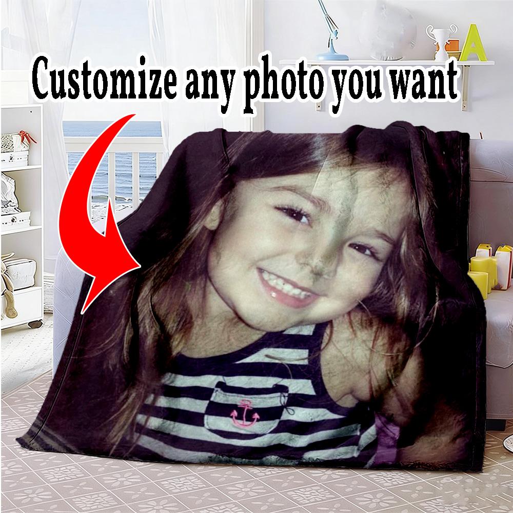 Customize Picture Personalized picture Blanket Throw Personalized Blanket Soft & Cozy Versatile for Office Chair Home Decor Bed Livingroom