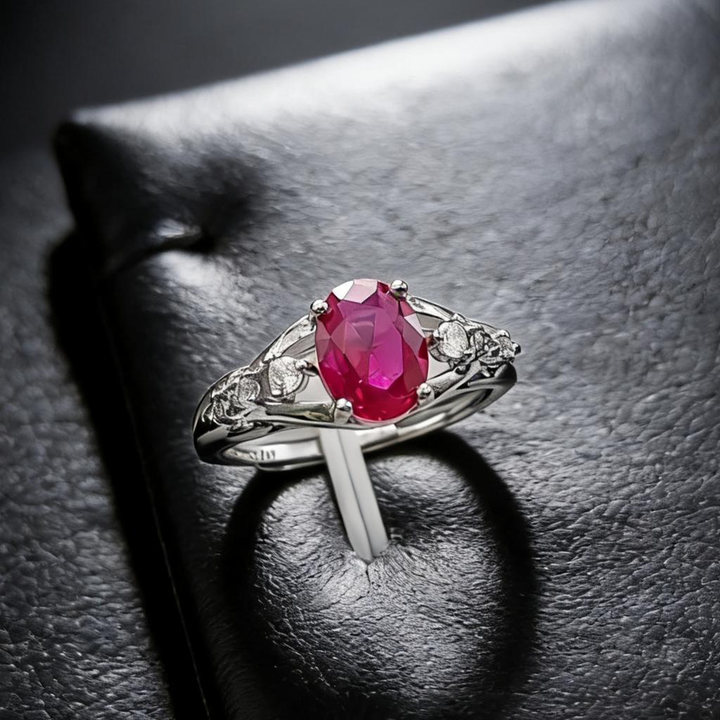 Jewelry Imitation Pigeon Blood Red 6 * 8Mm Oval Ruby Ring Light Luxury Premium Emerald Ring