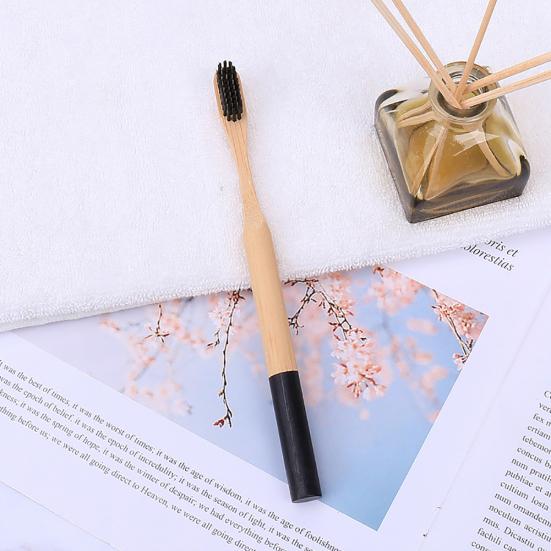 5 Stücke Runde Bambus Griff Home Reise Erwachsene Weichen Borsten Zahnpflege Zahnbürste Verkauf Waren