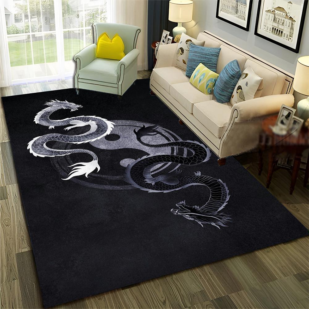 Chinese 3D Tai Chi Bagua Yin Yang  Carpet Rug for Home Living Room Bedroom Sofa Doormat Decor,Child Area Rug Non-slip Floor Mat