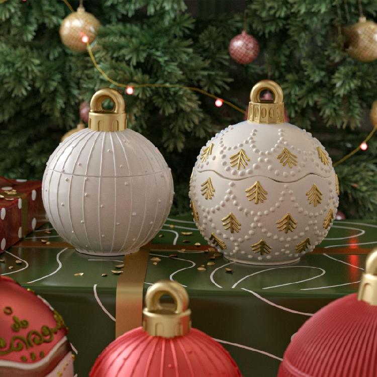 Palline di Natale Pallina Stampini in Silicone per Candele Tazza Portacandele Artigianale Sapone Barattolo Porta Gioielli Realizzazione e Regali di Festa
