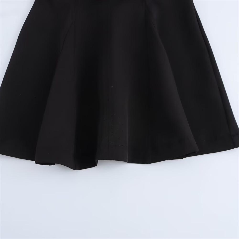 2025 Spring Women's Fashion V-Neck Sleeveless Dress with Cinched Waist and Wide Hem