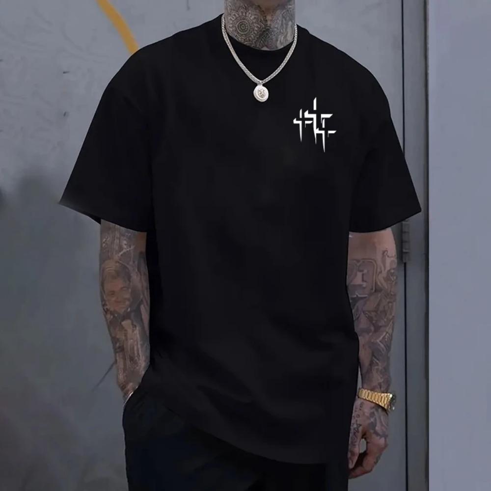 

New Men s T Shirt Black and White Short Sleeve Top Summer Men s Daily Casual Fashion Pattern Printed Cotton Short Sleeve XL