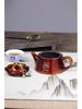Handmade Yixing Purple Clay Six-sided Kung Fu Tea Set with Antique Copper Shell-fired Finish