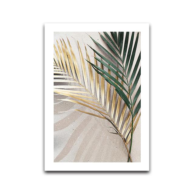 Canvas Painting Vintage Palm Leaf Landscape Poster Quotes Nordic Art Print Modern Scandinavian Wall Picture Living Room Decor