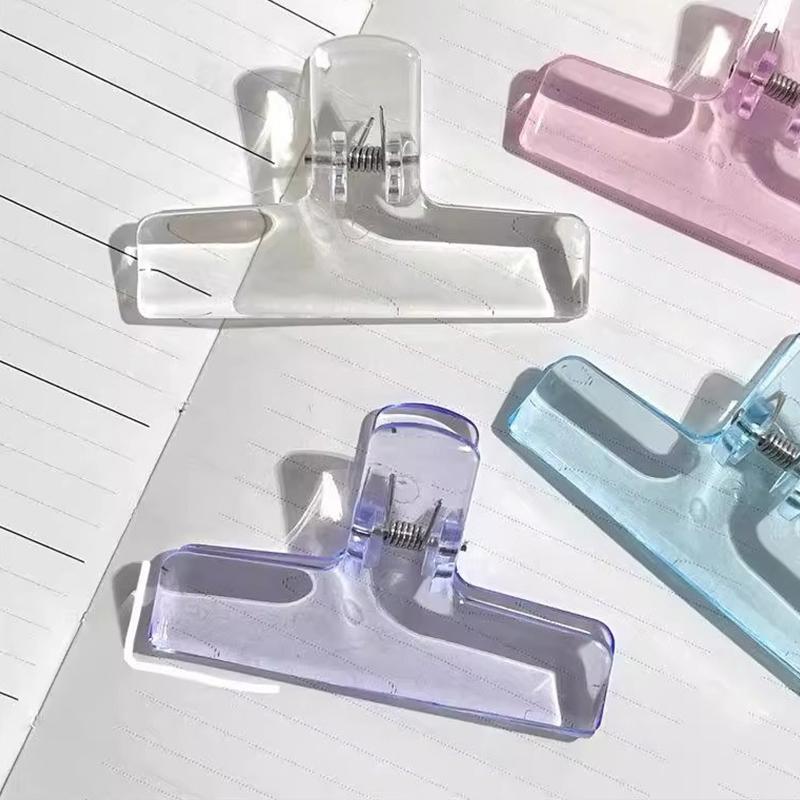 1Pcs Transparent Clip Acrylic Hand Account Large Clip Long Tail Folder for Student Office Test Paper Folder Holder