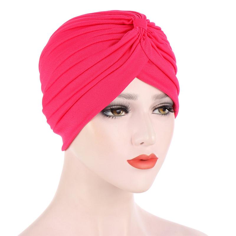 Cotton Solid Folds Pearl Muslim Turban Scarf  Women Islamic Inner Hijab Caps Arab Wrap Head  Femme Musulman Turbante Mujer