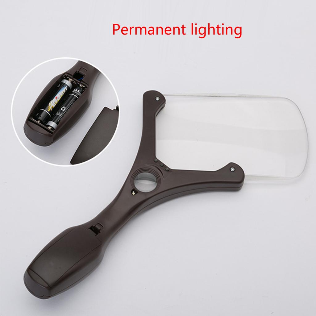 Handhold LED Magnifier- with 4 LED Light 2.5X / 25X Magnification for Reading Close Work Documents- Images- Photos Gift