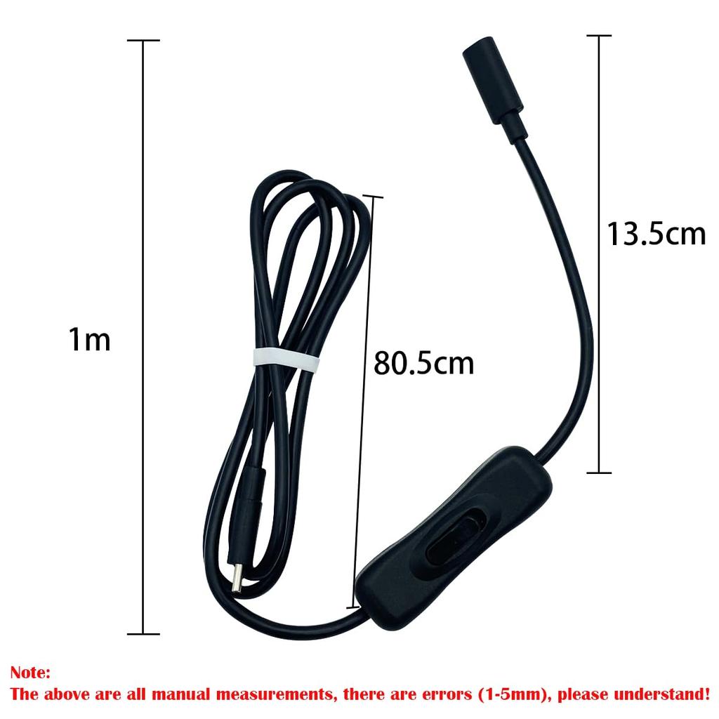 CTRICALVER Power Switch Extension Suitable for Connecting Hard Mobile and USB Flash Drives for Data Transfer Type-C Switch, Type-C Cable, Laptops,