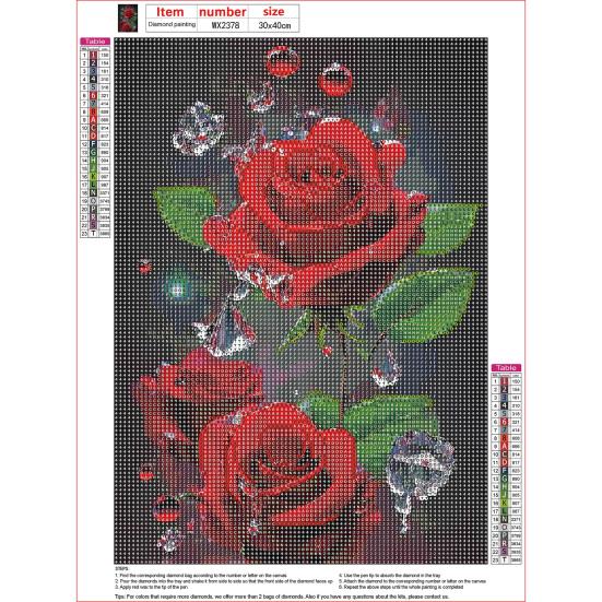 1 set Rose Flower Faux Diamond Painting Kit DIY Rhinestones Broderi Korsstygn Ritning Hemdekoration Faux Diamond Art Hantverksprojekt