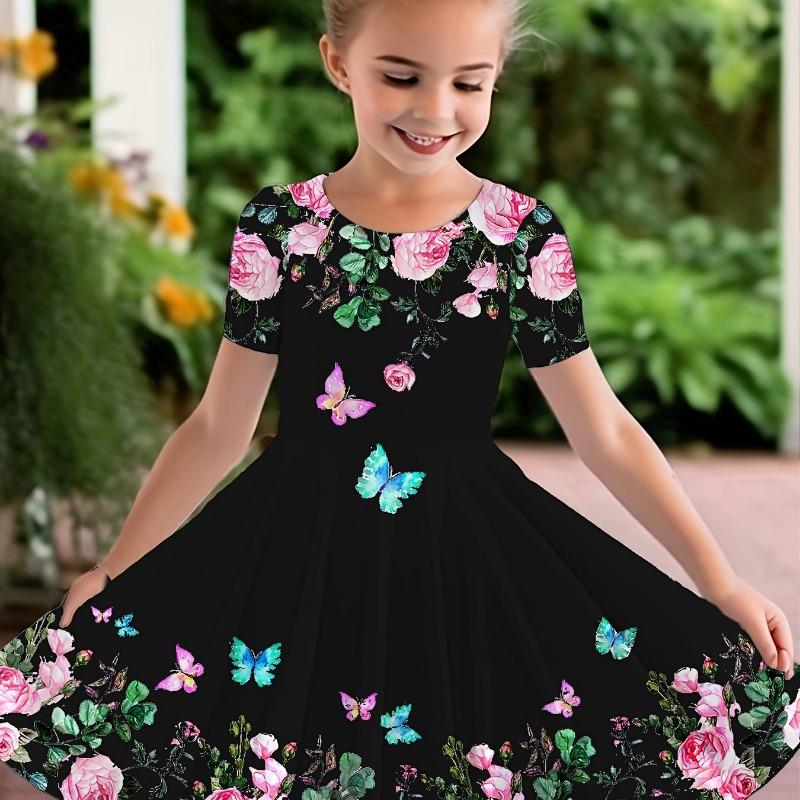 Summer Casual Dress for Girls Featuring Cute Unicorn Graphics in 3D, Perfect for Holidays And Stylish Occasions.