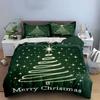 Green Christmas Tree Bedding Set Bedding Duvet Cover Set Duvet Cover Pillowcases  (1 * Duvet Cover 2 * Pillowcases, Without Duvet Insert)