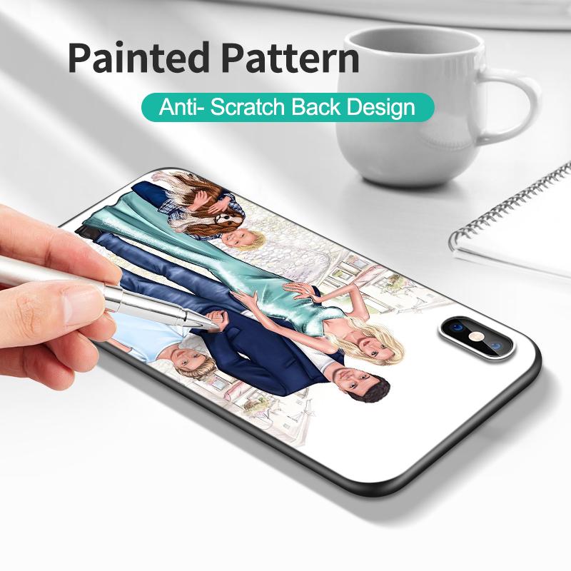 Black Tpu Case For Motorola Moto G31 G40 Fusion G41 G50 G51 edge30 G10 G20 G30 G100 5G G22 Mom Dad Baby family