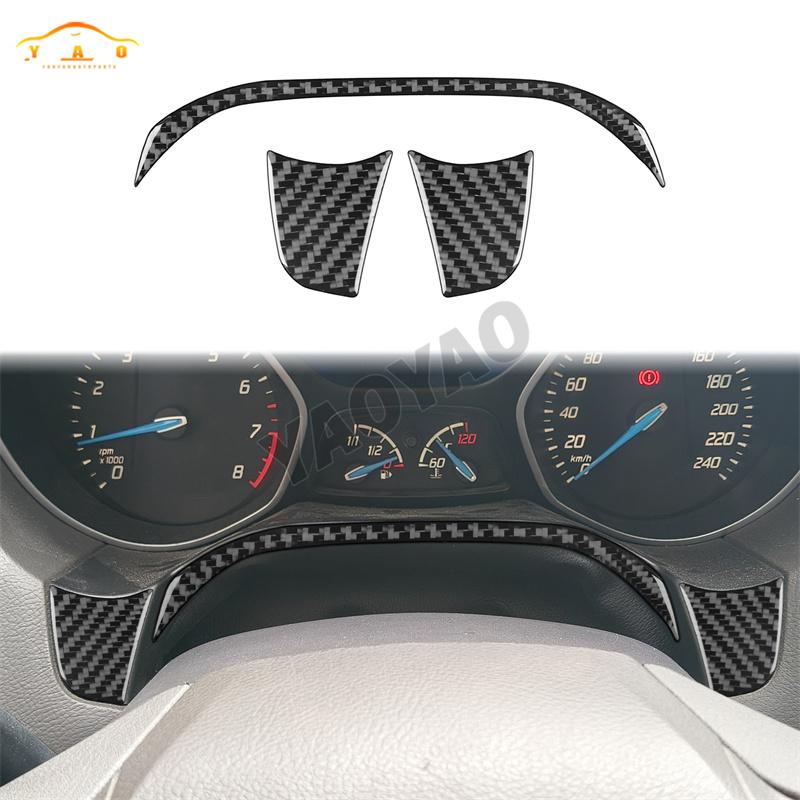 Carbon Fiber For Ford Focus Mk3 2012-2014 Car Speedmeter Frame Panel Cover Trim Sticker Interior Accessories