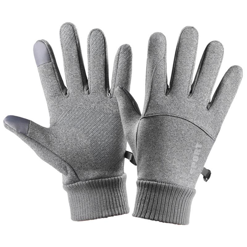 Autumn and winter velvet warm gloves full finger waterproof, windproof and cold-resistant outdoor sports riding touch screen motorcycle