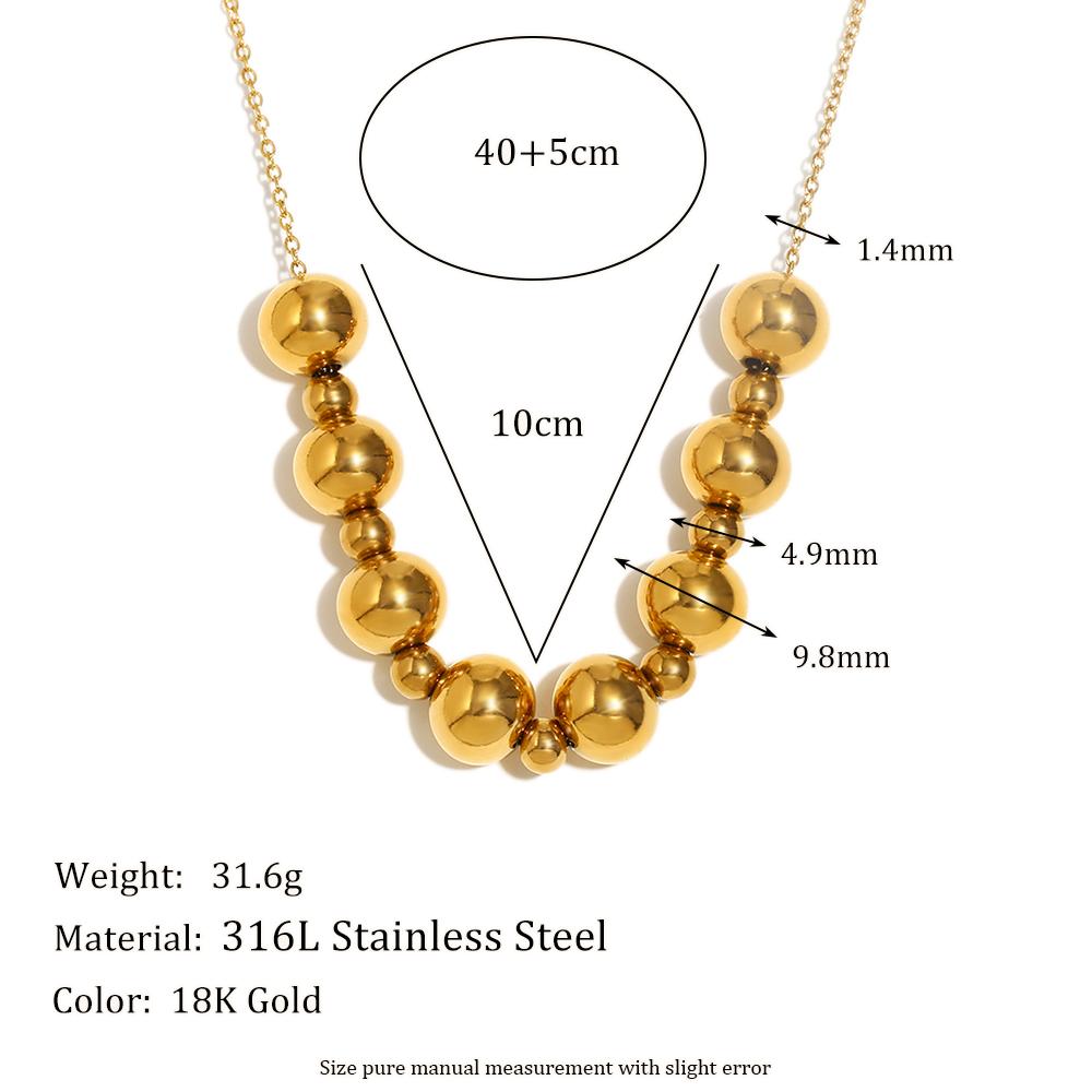 

MamacitaSlay 316L Stainless Steel Stainless Steel Bead Necklace Party Waterproof Neck Jewelry Women s High Quality Necklace