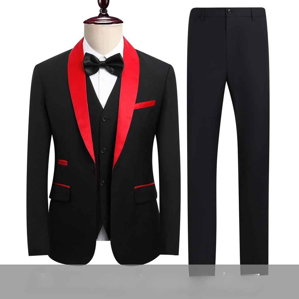 Men's Business Casual Suit Suit Men's Wedding Groom Dress Slim Suit Men