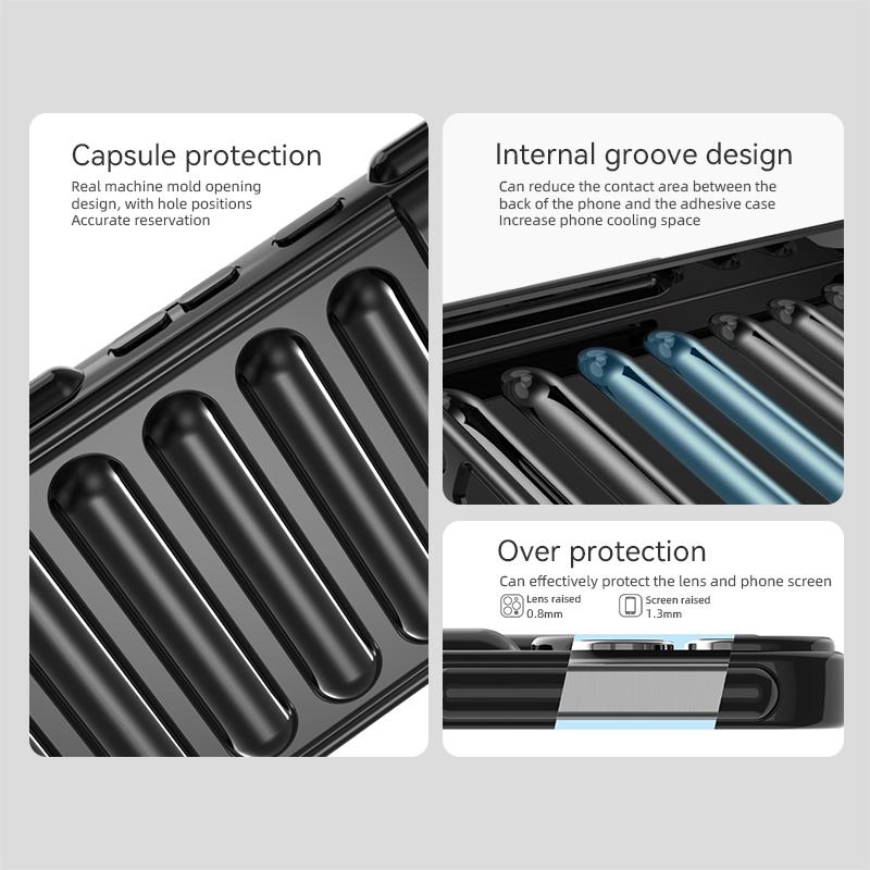 Capsule Series for Xiaomi Redmi Note 13 Pro 4G/Poco M6 Pro 4G Case TPU Rugged Ribbed Phone Cover