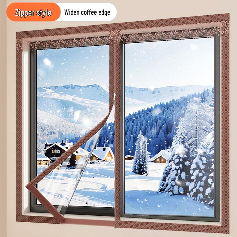 

Thick Winter Insulated Curtains: Windproof, Anti-Freeze, Cold-Proof Seal for Bedroom Windows W100 x H80cm