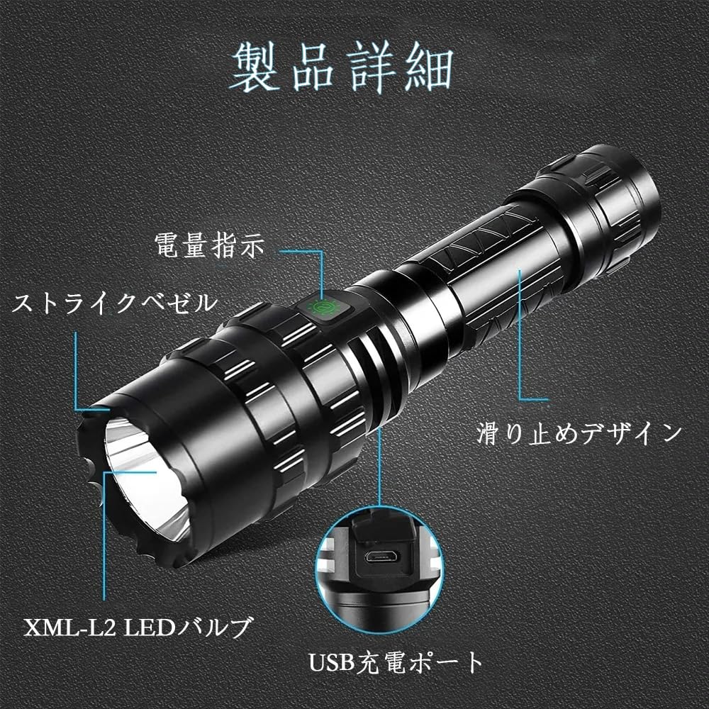 1200 Lumens Green LED Flashlight with Rotating USB 5 Lighting IPX6 Portable Green LED Lightweight and Ideal for Animal and Night Fishing