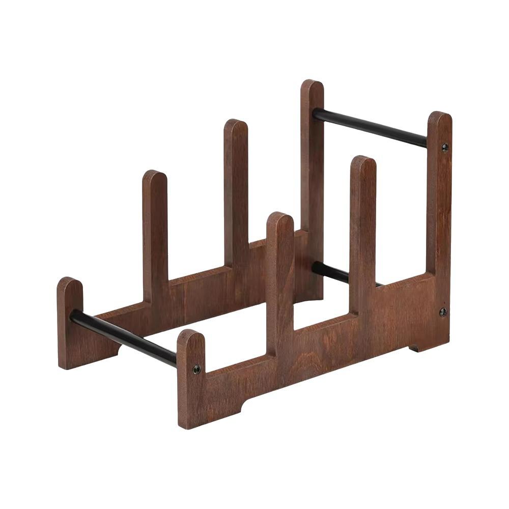 

Wooden Album Display Holder Brown CD Display Stand Portable Book Storage Rack Books