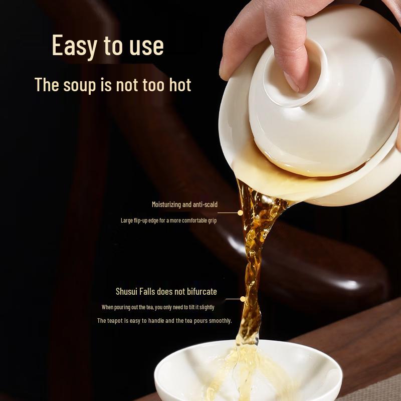 PAKCHOICE Suet White Porcelain Kung Fu Tea Gift Set