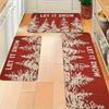1Pcs Christmas Tree Pattern Floor Mat Modern Kitchen Polyester Rug, Non-Slip Colorful Indoor Carpet, For Home Bathroom Bedroom Living Room Decor