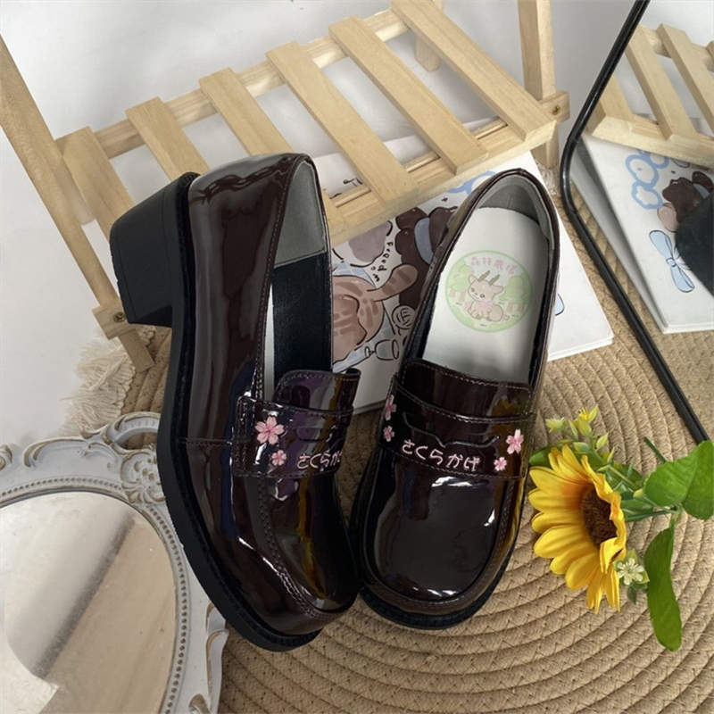 Lolita lolita uniform shoes new versatile Japanese campus style cute round head middle heel jk single shoes