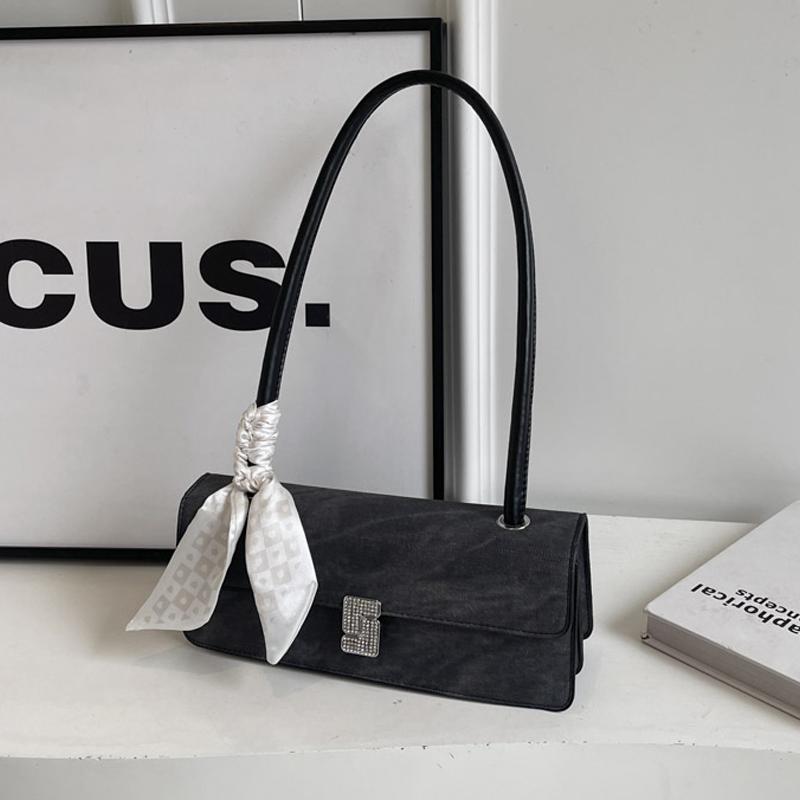 Fashion Underarm Bag for Women French Simple Versatile Single Shoulder Bags Temperament Elegant Party Handbags with Ribbon