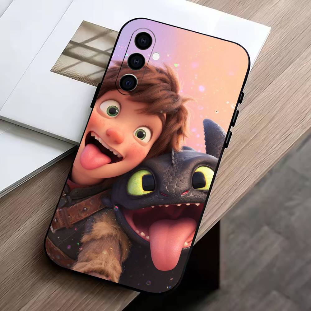 H-Hiccup and Toothless  Phone Case For Samsung Galaxy A73,A72,A71,A70,A53,A52,A51,Soft Silicone Black Cover