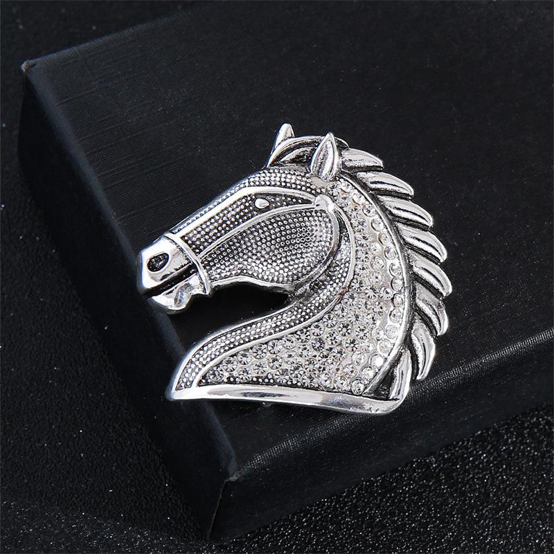 Vintage Horse Head Brooches For Women Men Animal Casual Party Brooch Pins Gifts
