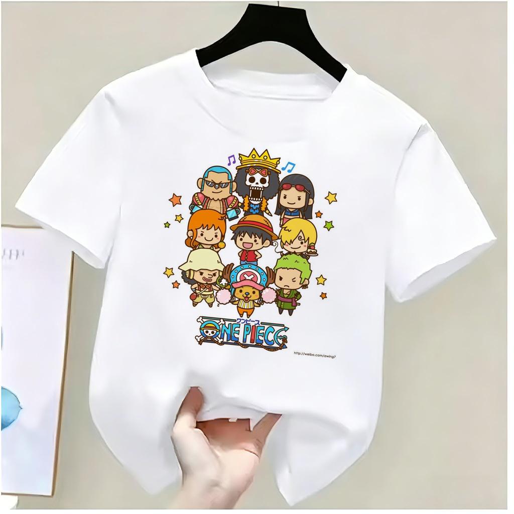 Summer New Arrival One Piece Pattern Tshirt unisex anime print casual shortsleeved fashionable streetwear top Y2K style