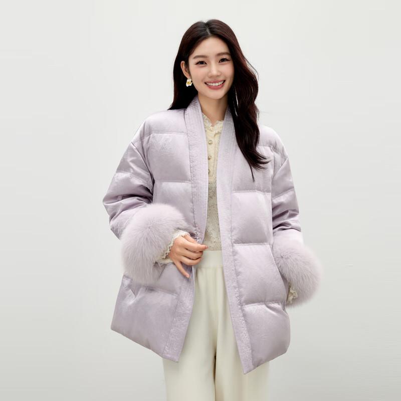 

Women s Elegant Fox Fur Cuff Down Jacket XL