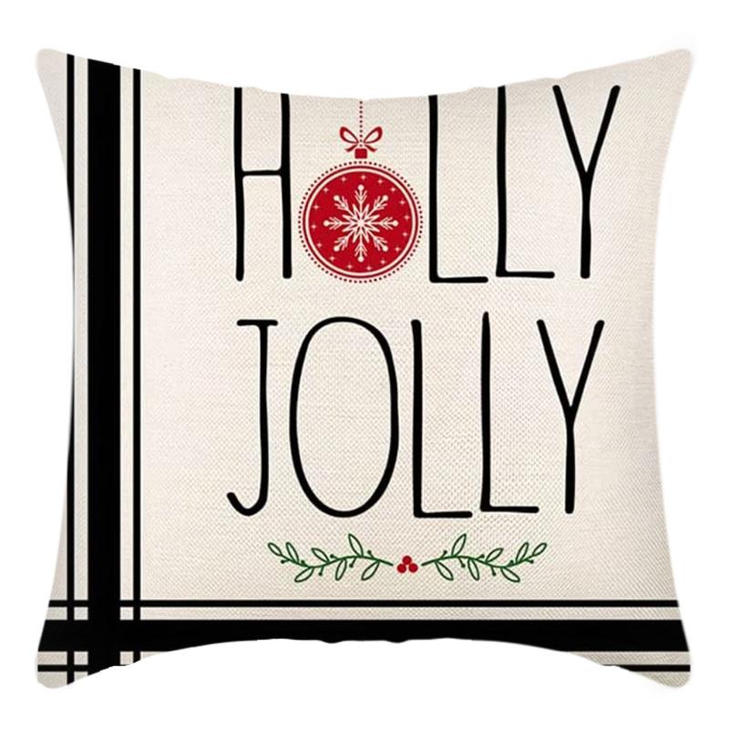 New Christmas Throw Pillow, Polyester Linen, Festive Dress Cushion, Bedroom Living Room Square Pillow, Cushion Pillow Case
