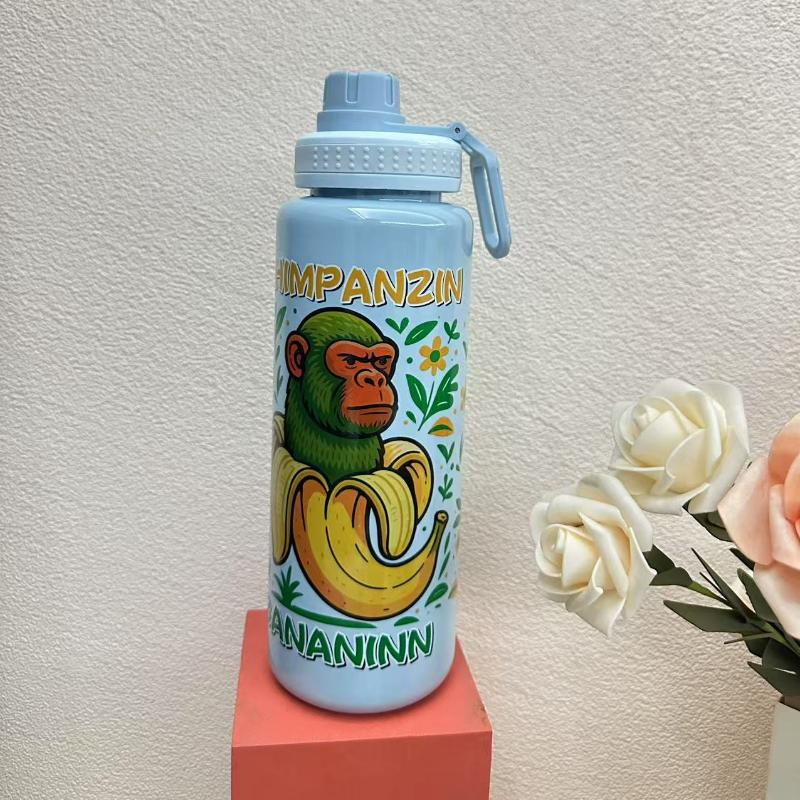 1000Ml Italian Brainrot Kid Water Bottle Tralalero Tralala Tung Tung Sahur Water Bottle Boys Outdoor Sports Water Bottles