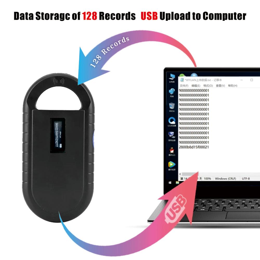 Haustier ID Lesegerät 134,2 kHz 125 kHz Tier RFID Lesegerät Chip Transponder EMID FDX-B Haustier Scanner Handheld Mikrochip Scanner ISO11784/5