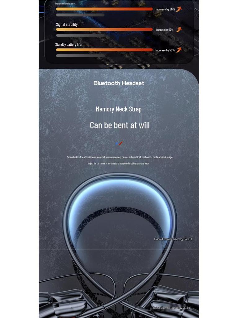 2025 High-End Neckband Bluetooth Headphones for Men & Women - Compatible with Huawei, Oppo, Vivo, Sony, Long Battery Life