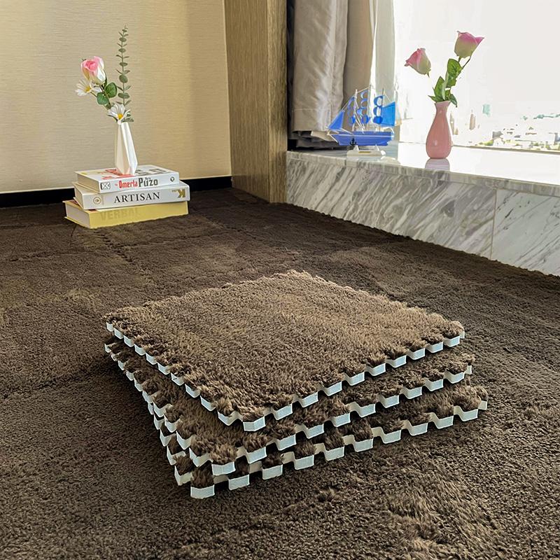 12Pcs Soft Plush Baby Play Mat Puzzle Carpet Interlocking Exercise Tiles Floor Rug for Kid Pad Baby Room Warm Game Mat 30*30*1CM