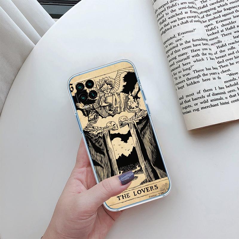 

QE10 Divination Tarot Transparent Phone Case for Samsung Galaxy A04 A04S A14 A23 A34 A54 M23 M33 M52 M53 Galaxy A54 5G