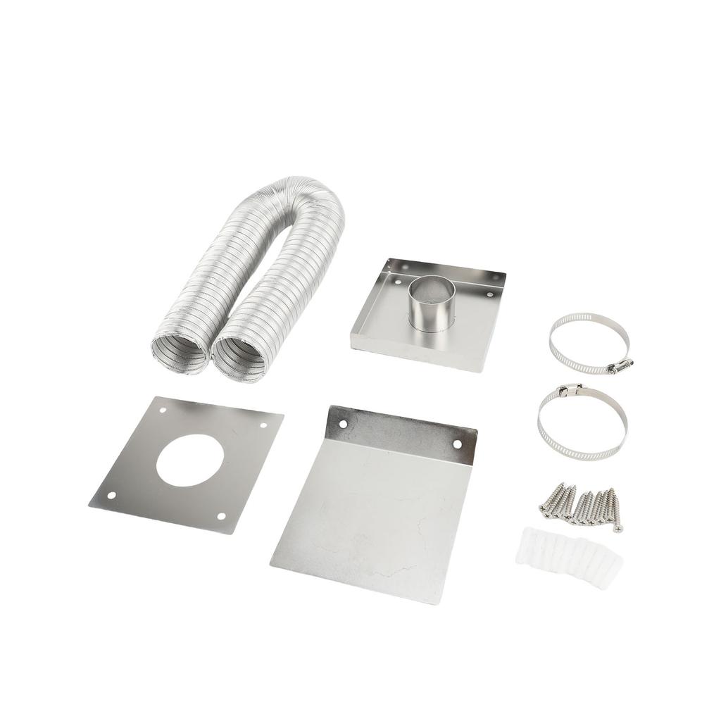 Pellet Stove Fresh Air Intake Kit 2 Inch Aluminum Pellet Stove Vent Pipe with Wall Plate Screen Screw Hose Clamps