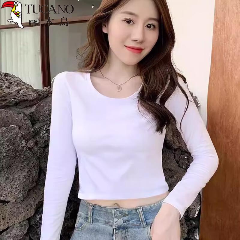 Woodpecker Women s Cropped Long Sleeve Slim-Fit T-Shirt L