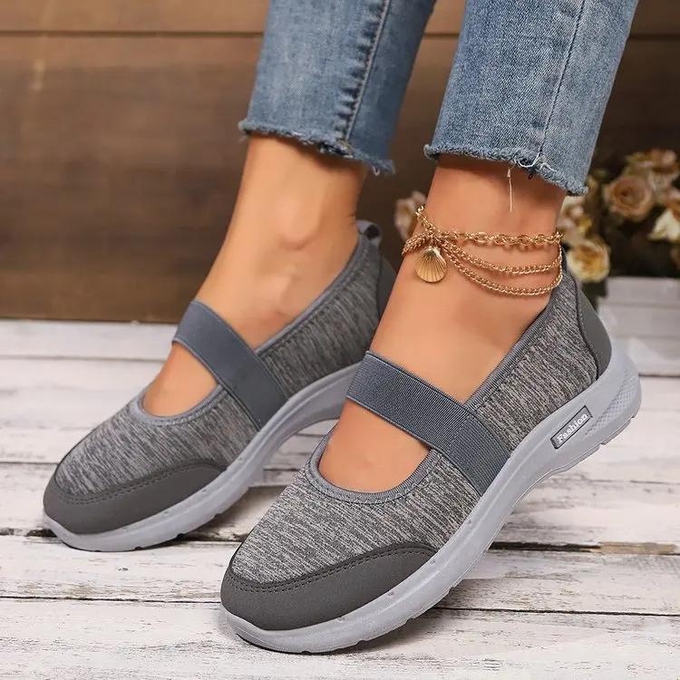 Fashion Women Shoes Large Size Breathable Canvas Flat Shoes Solid Color Soft Leather Linen Shoes Slip on Casual Shoe Zapatos De Mujer