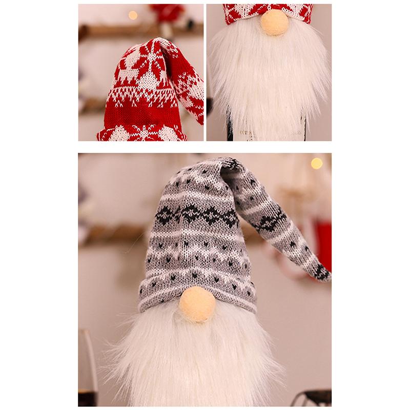 Set capac pentru sticle de vin de Crăciun Om de zăpadă Moș Crăciun pungi pentru sticle de vin țesute pentru petrecerea de Crăciun Decoratiuni pentru masă Cadouri de Anul Nou