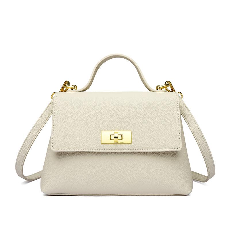 

Городская простая женская сумочка Модная сумка кроссбоди на одно плечо с узором личи бежевый