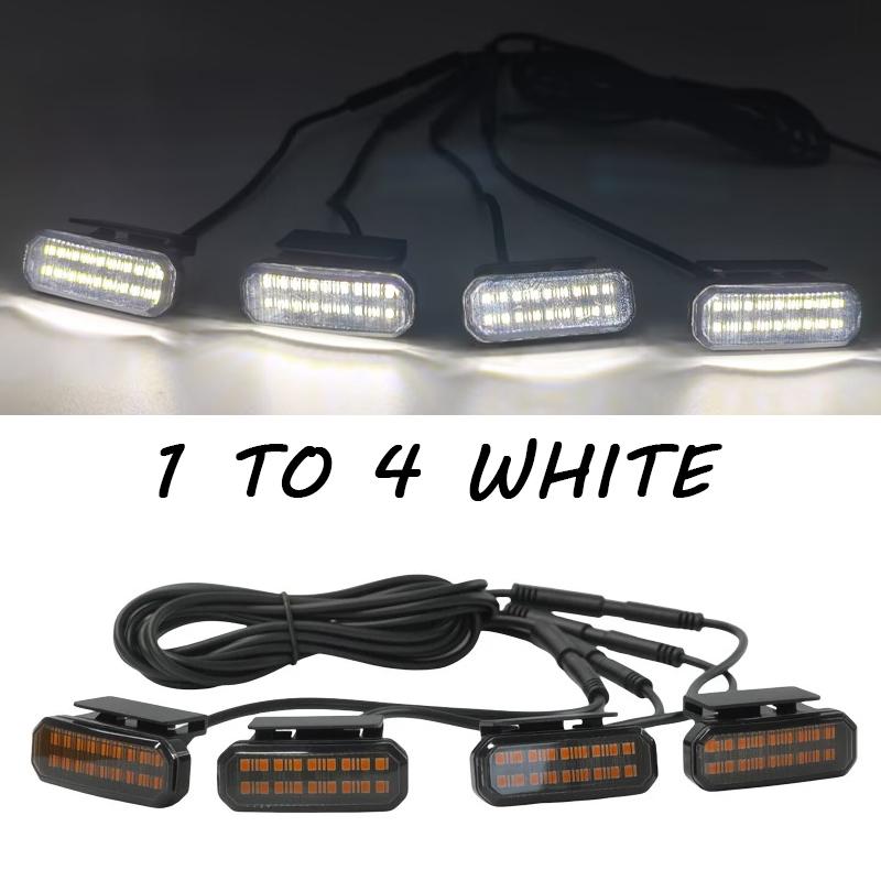 FOR Toyota Hilux Revo Car center grid small yellow light single color color snap LED high brightness waterproof models 1 TO 4 WHITE