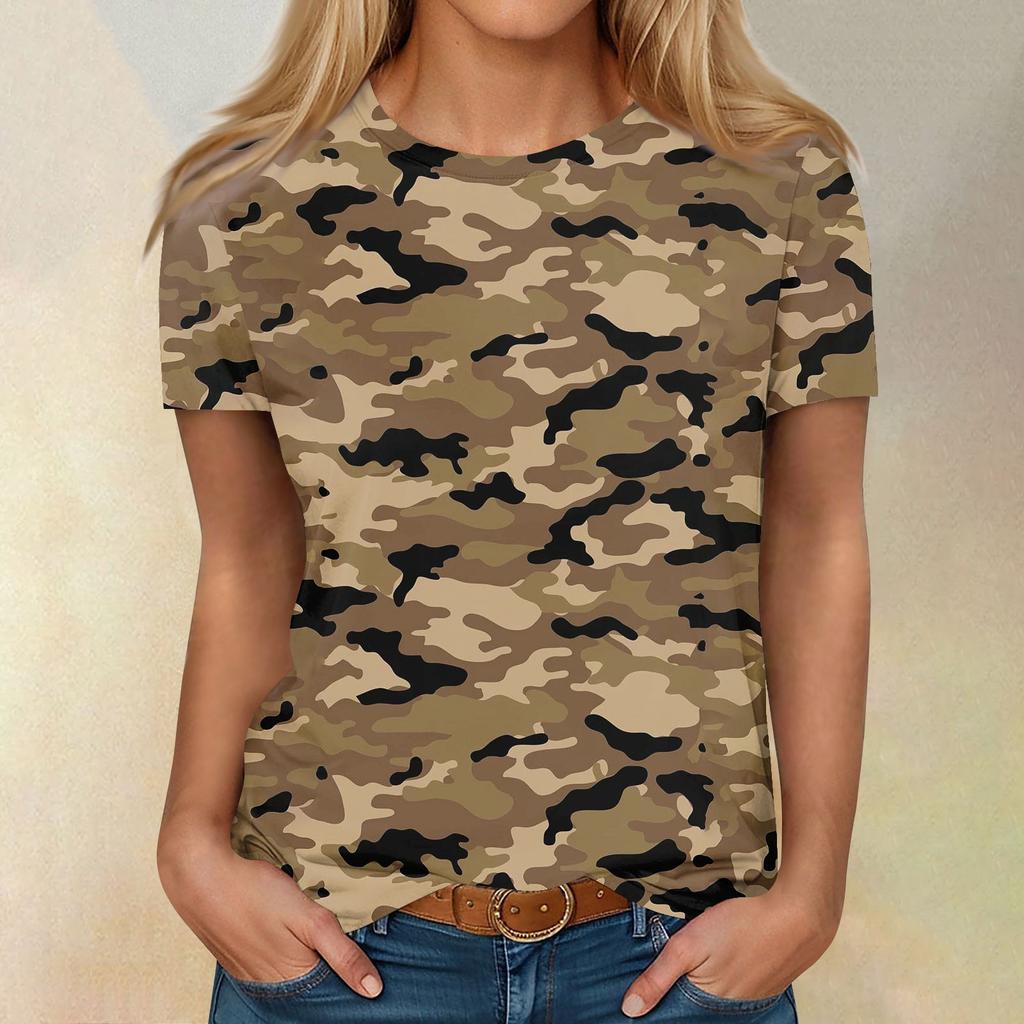 Košile s krátkým rukávem pro ženy Roztomilé topy Trička s potiskem Halenky Běžné Velikosti Basic topy Pulovr