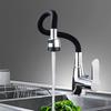 360° Rotating Flexible Kitchen Sink Faucet, Polished Chrome Black, Hot And Cold Water Mixing Faucet, Rv Kitchen Faucet